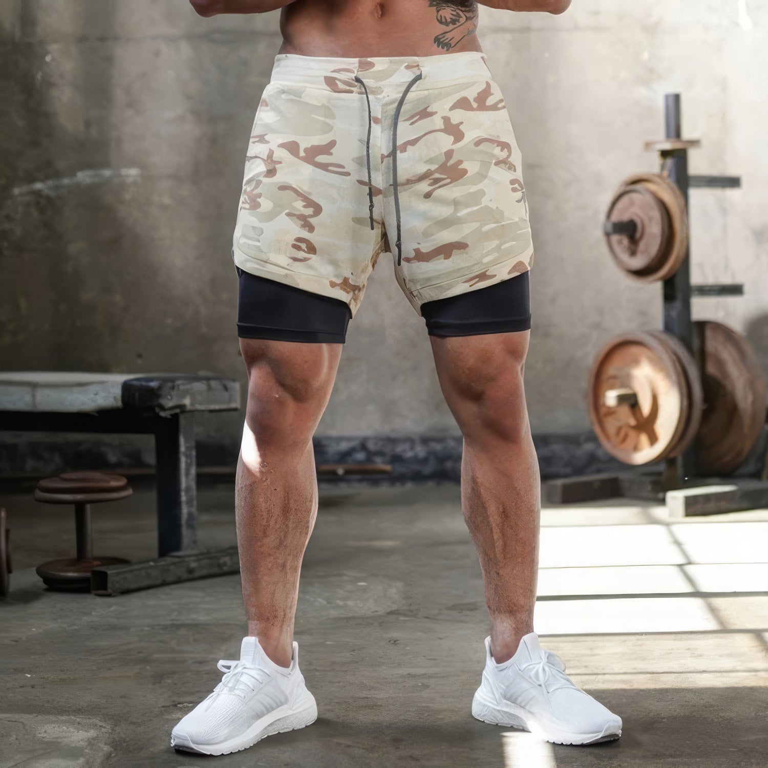 Jake | Athletic & Durable Camo 2-In-1 Running Shorts