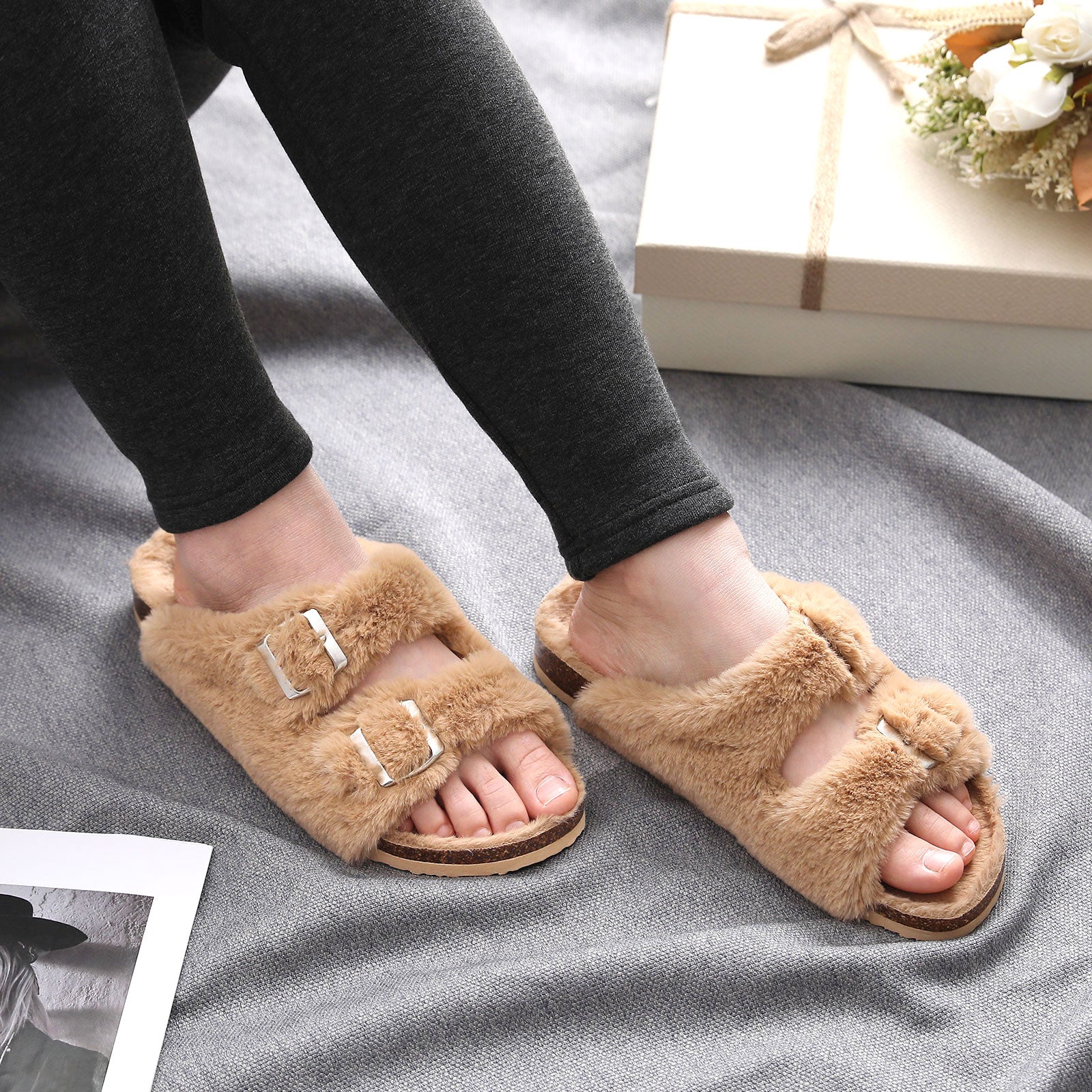 Plush Steps | Cozy & Chic Furry Indoor Slippers