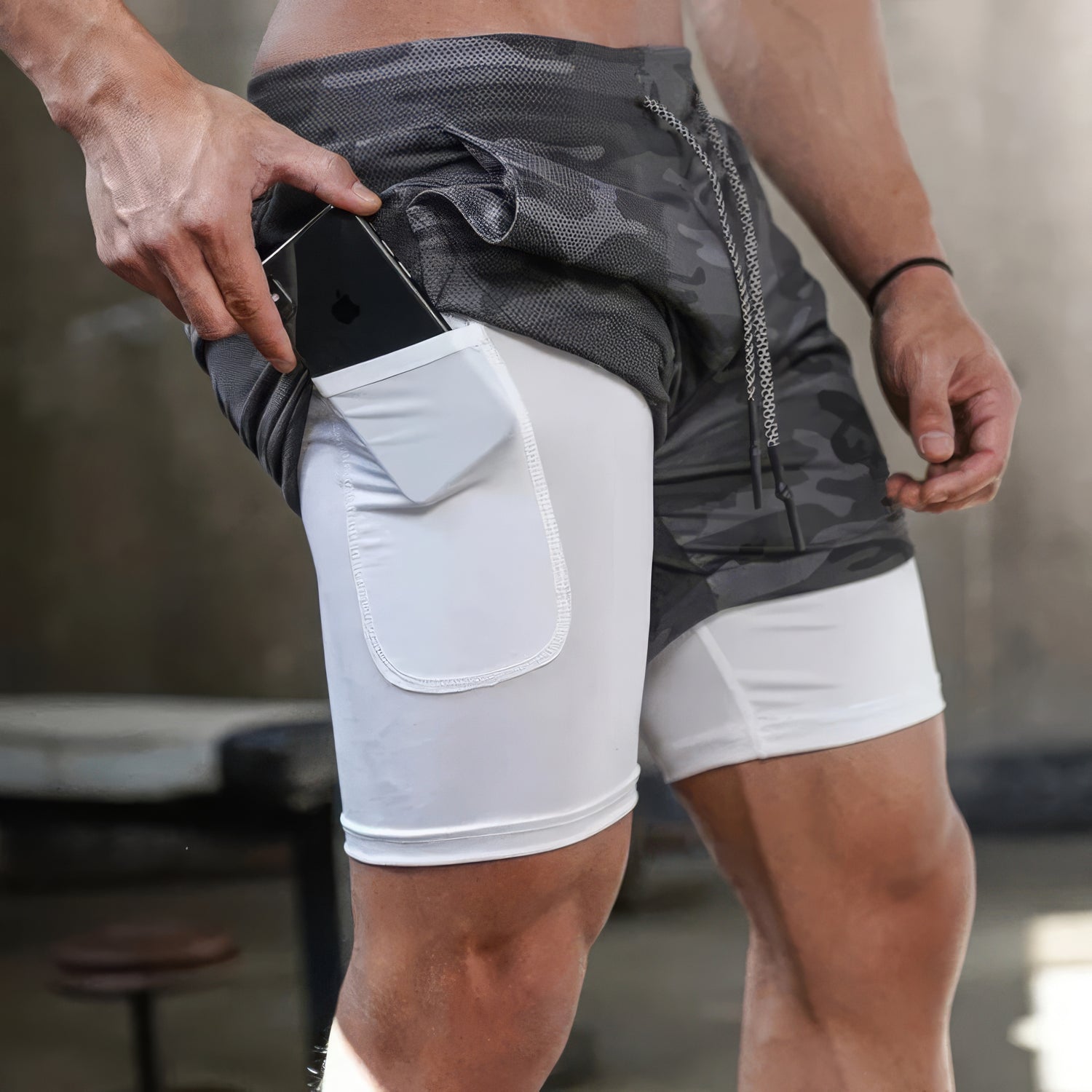 Jake | Athletic & Durable Camo 2-In-1 Running Shorts