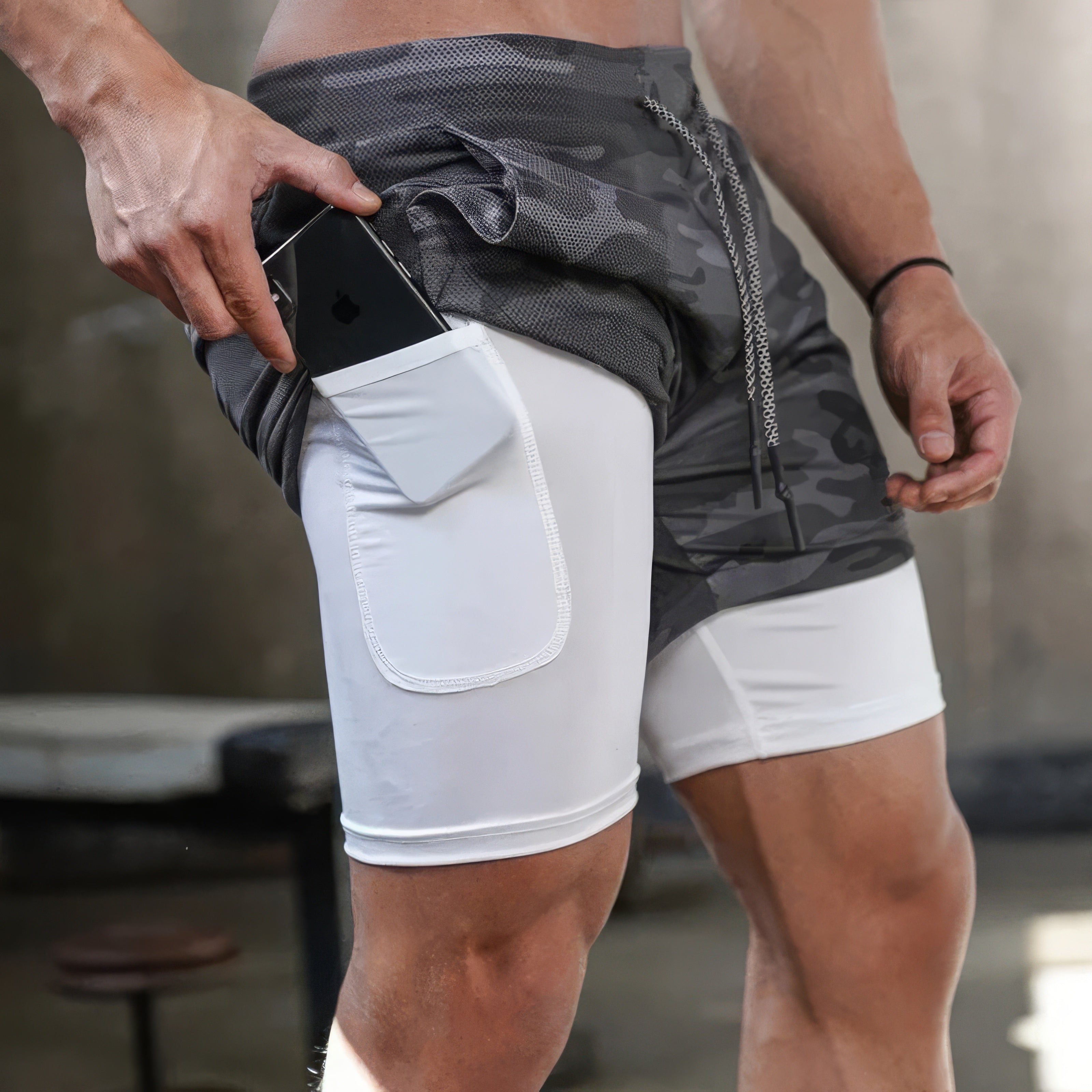 Jake | Athletic & Durable Camo 2-In-1 Running Shorts