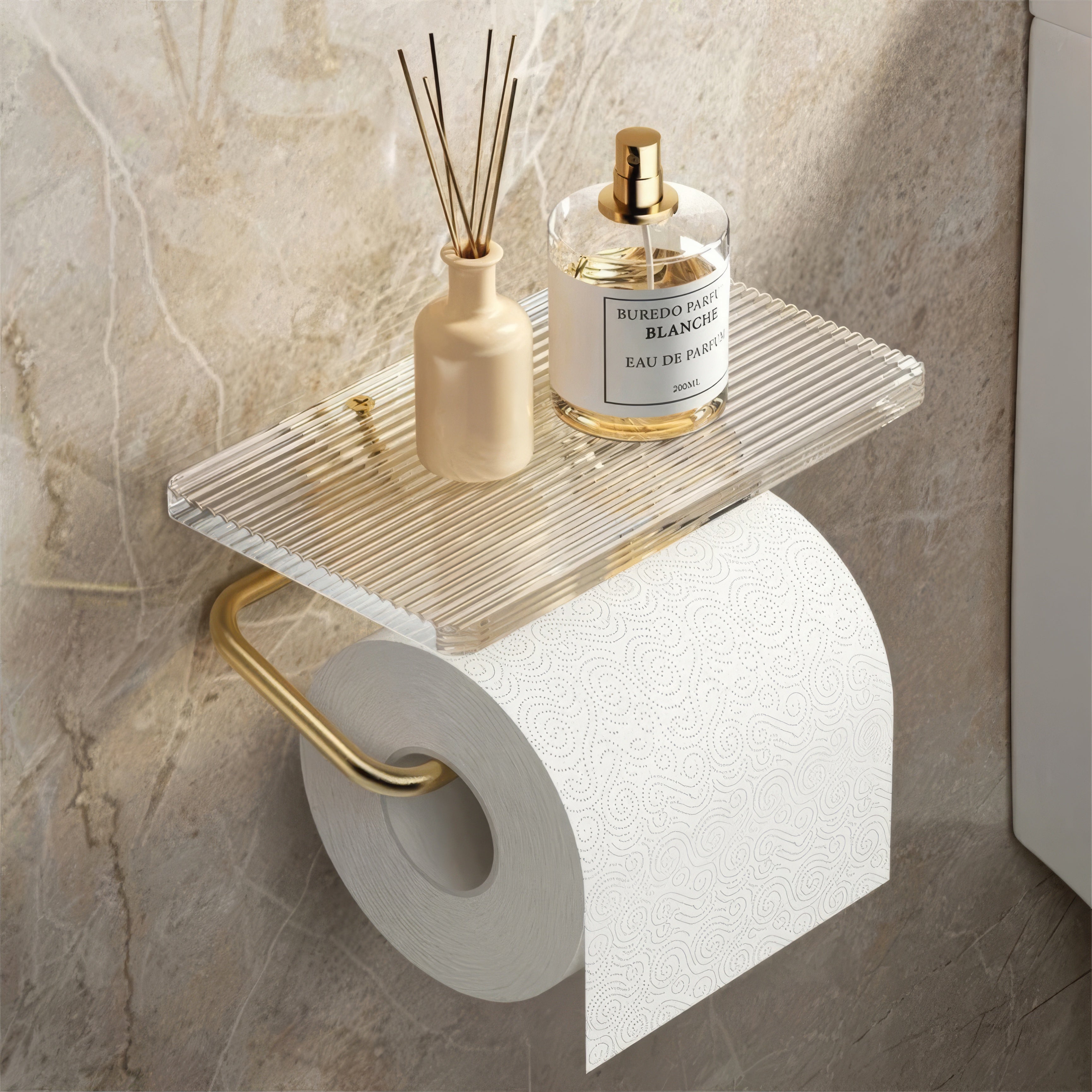 Regal Rest | Luxury Toilet Paper Holder with Shelf