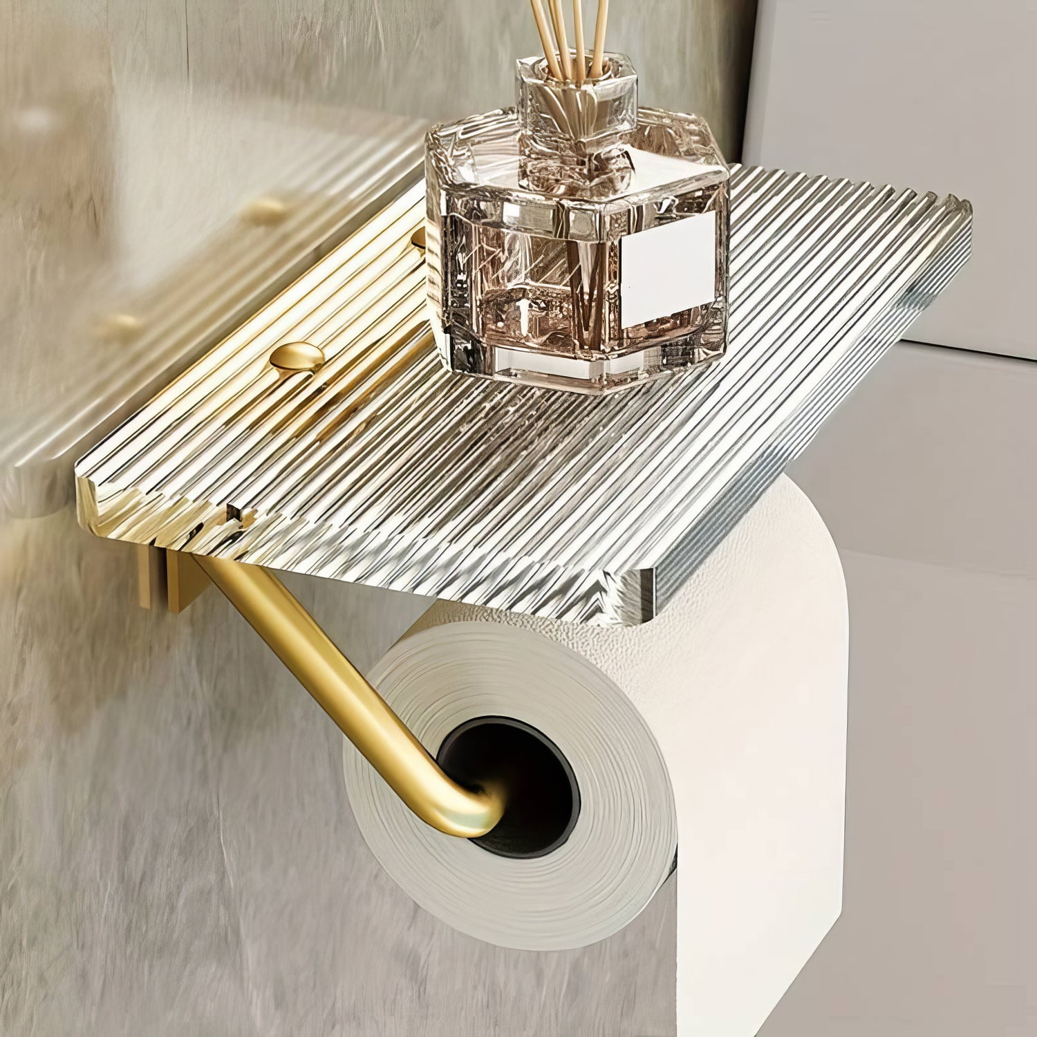 Regal Rest | Luxury Toilet Paper Holder with Shelf