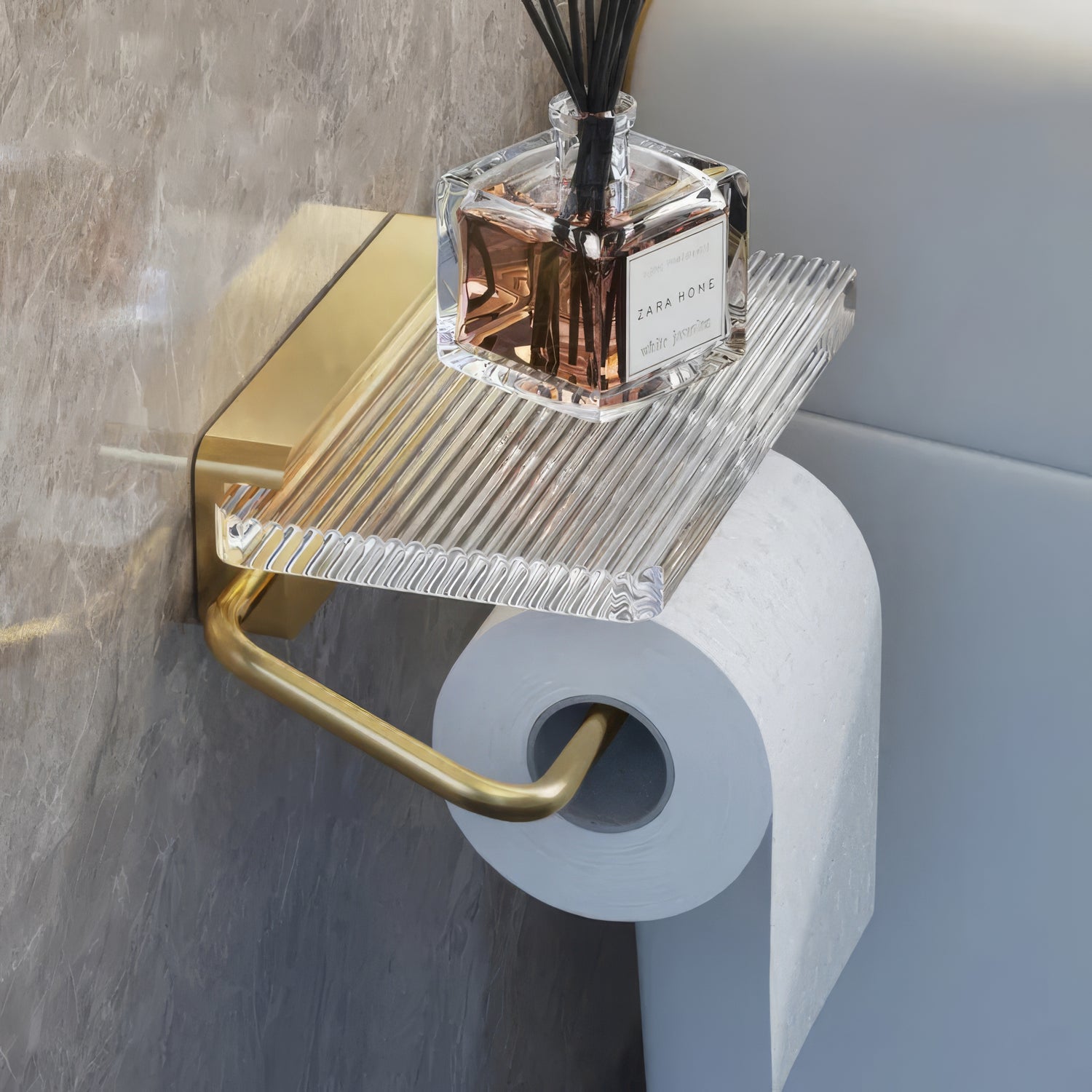 Regal Rest | Luxury Toilet Paper Holder with Shelf