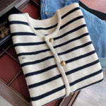 Chloe | Striped Buttoned Cardigan