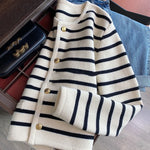 Chloe | Striped Buttoned Cardigan