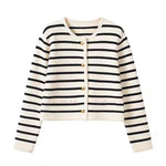 Chloe | Striped Buttoned Cardigan