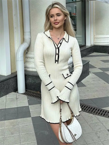 Sophia | Chic Ribbed Knit Dress