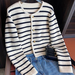 Chloe | Striped Buttoned Cardigan