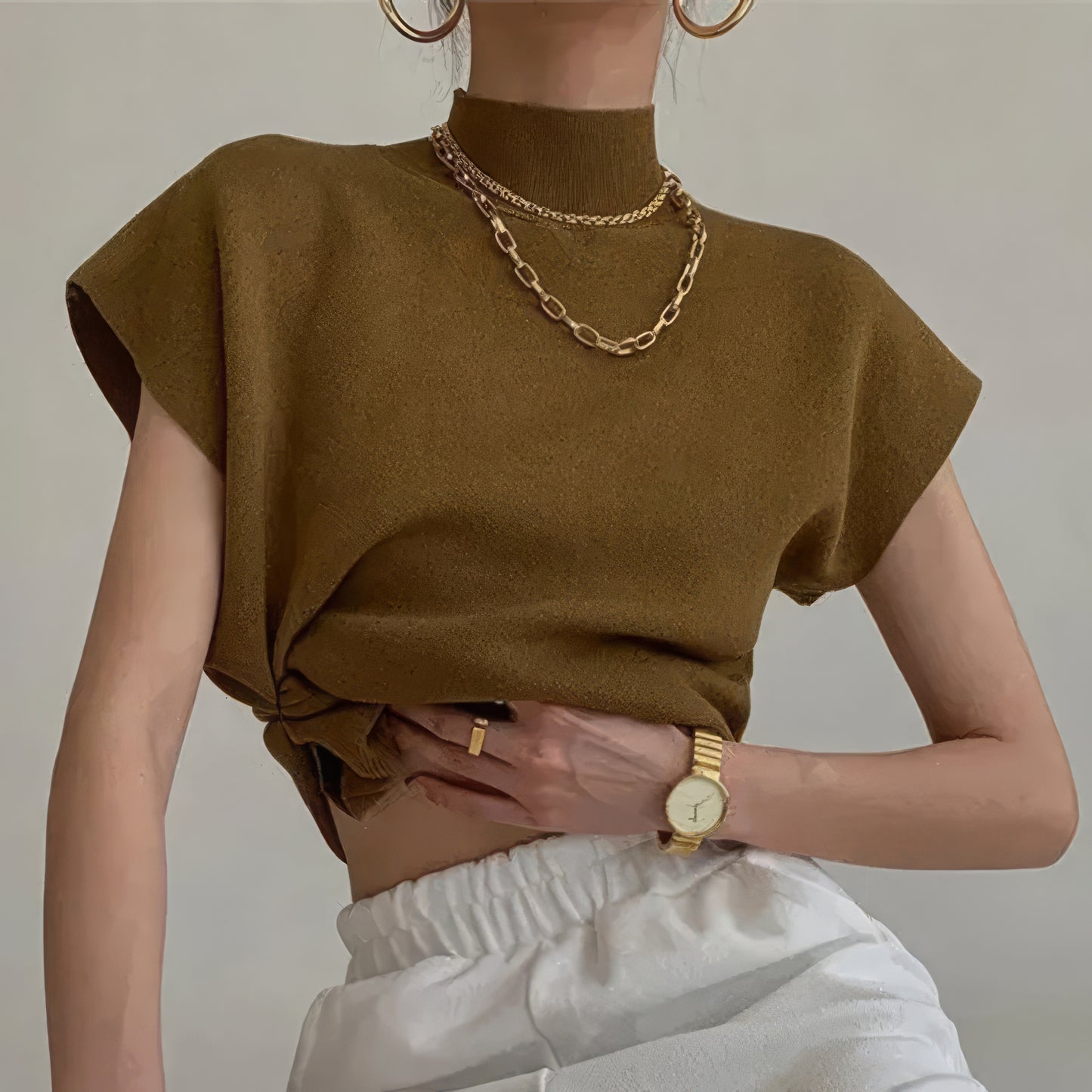 Elaina | Chic & Versatile Knitted Vest Shirt