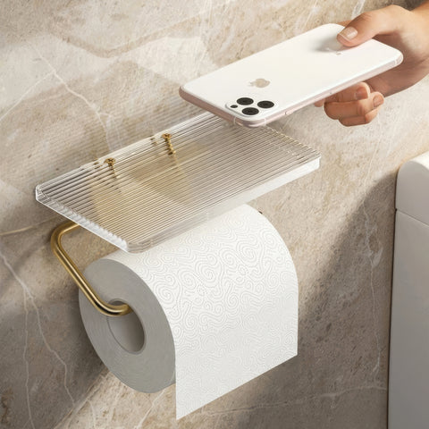 Regal Rest | Luxury Toilet Paper Holder with Shelf