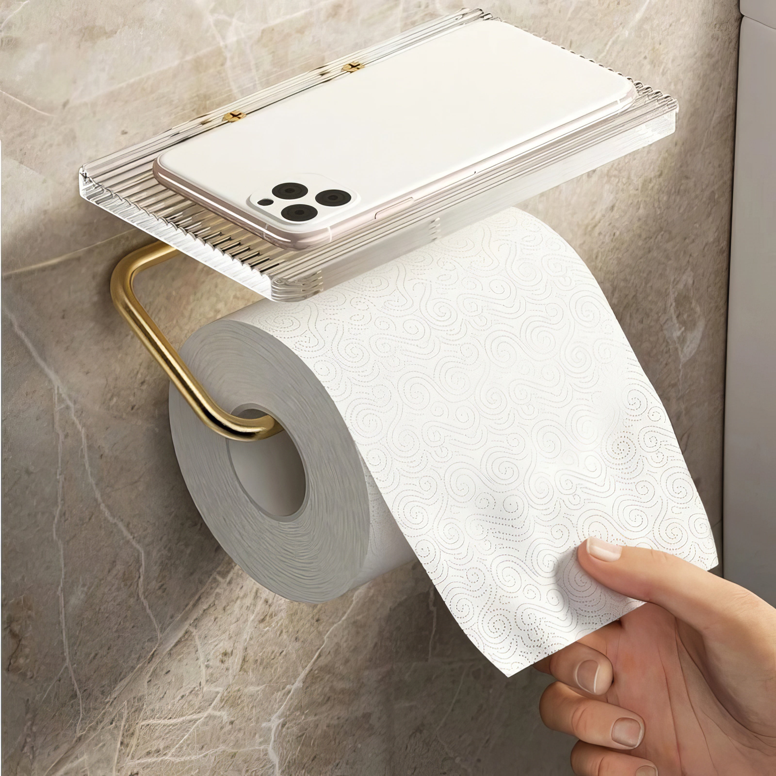Regal Rest | Luxury Toilet Paper Holder with Shelf