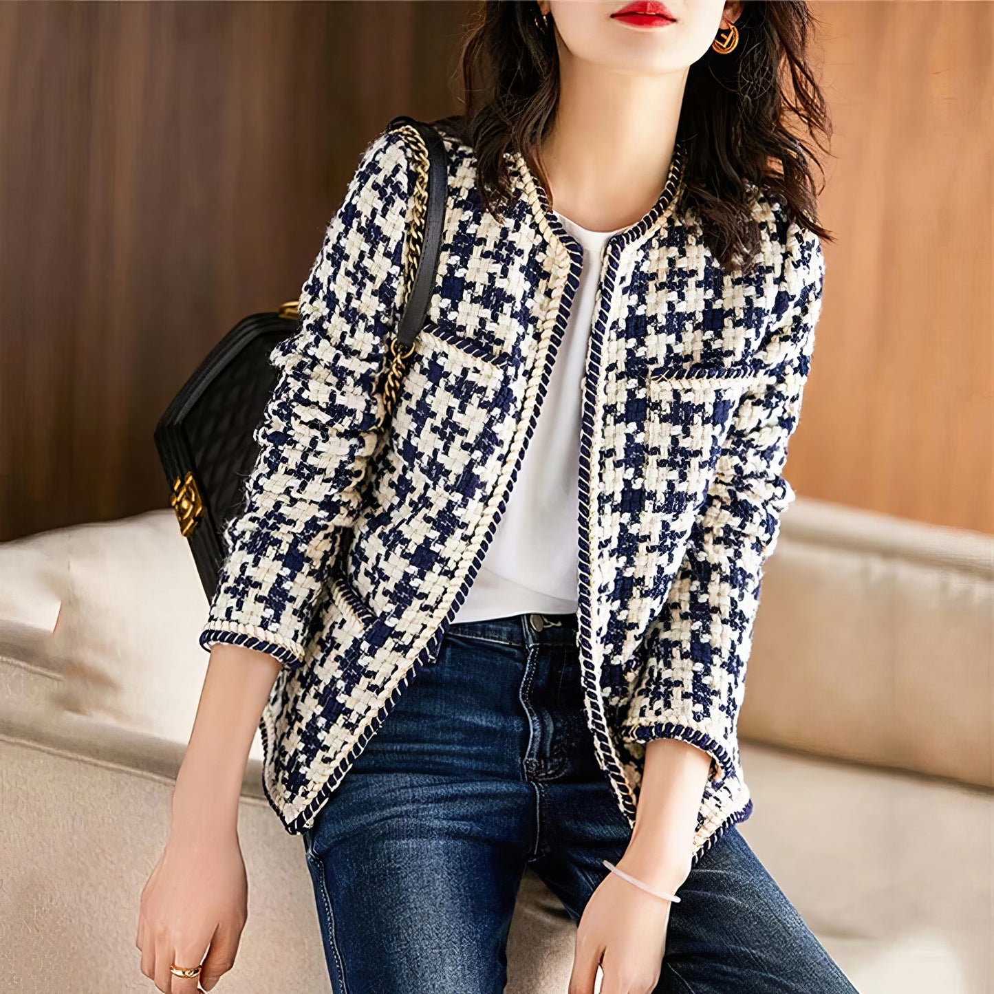 Natalia | Warm & Elegant Vintage Tweed Jacket