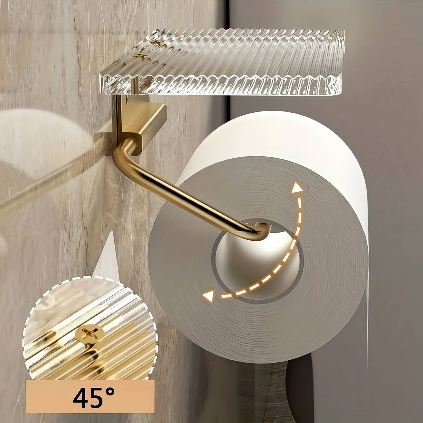 Regal Rest | Luxury Toilet Paper Holder with Shelf