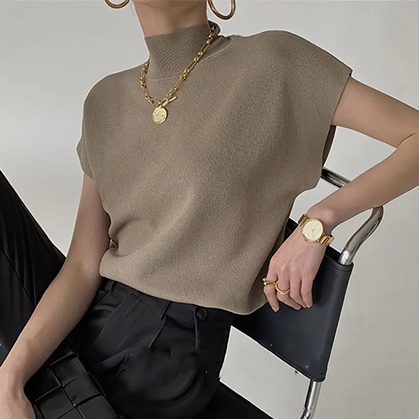 Elaina | Chic & Versatile Knitted Vest Shirt